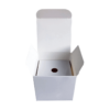 white cube shaped box with custom insert