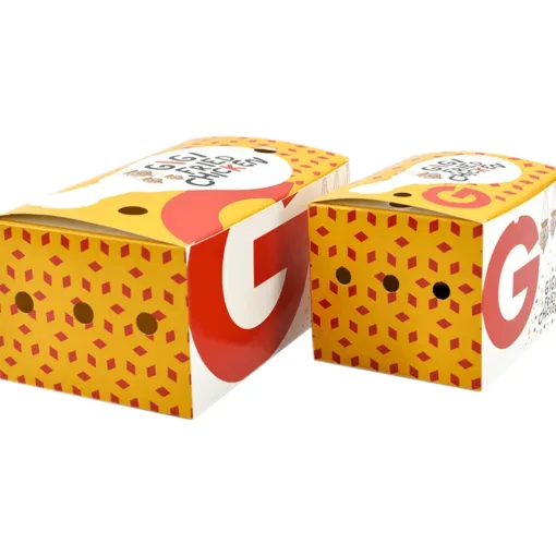 custom food packaging boxes for fried chicken with breathable holes