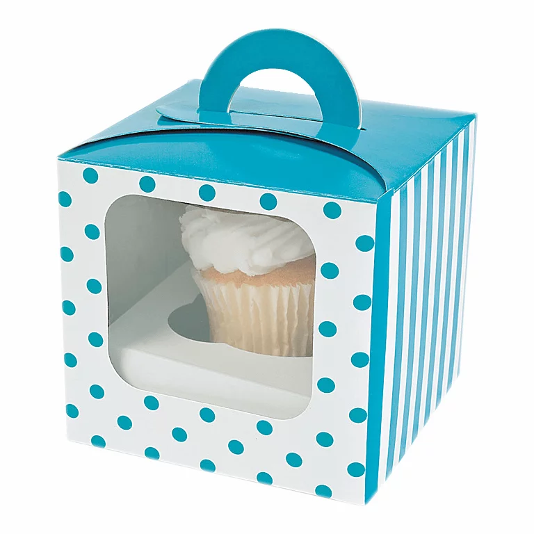 Wholesale foldable colored printing paper storage box cupcake shipping  packaging box