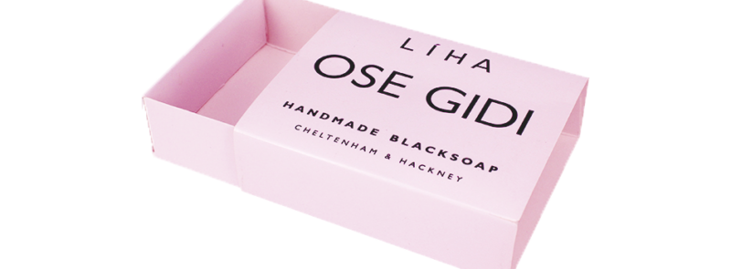 custom sized sliding packaging box in pink and black printing