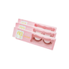 custom printed pink eyelash packaging box with hang tab and window cut-out