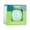 mint bath bomb box with a cutout window and spot uv effects