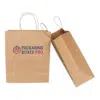 Eco-friendly kraft paper bag with custom logo for sustainable packaging.