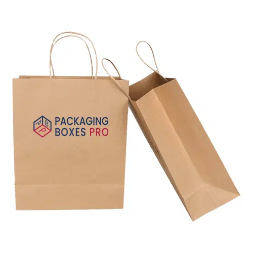 Eco-friendly kraft paper bag with custom logo for sustainable packaging.