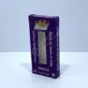 Purple CBD packaging with a window for product display.